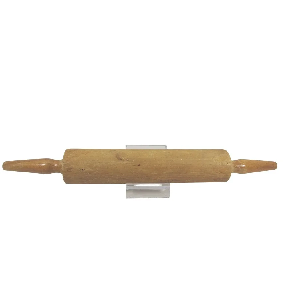 Vintage Wooden Rolling Pin Revolving Cylinder‎ Farmhouse Rustic Kitchen Brown